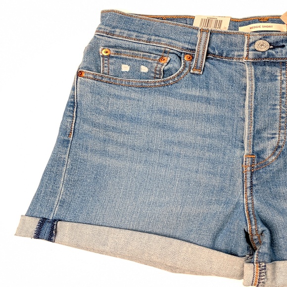 Levi's Wedgie Fit High Waist Denim Jean Shorts - Picture 4 of 7